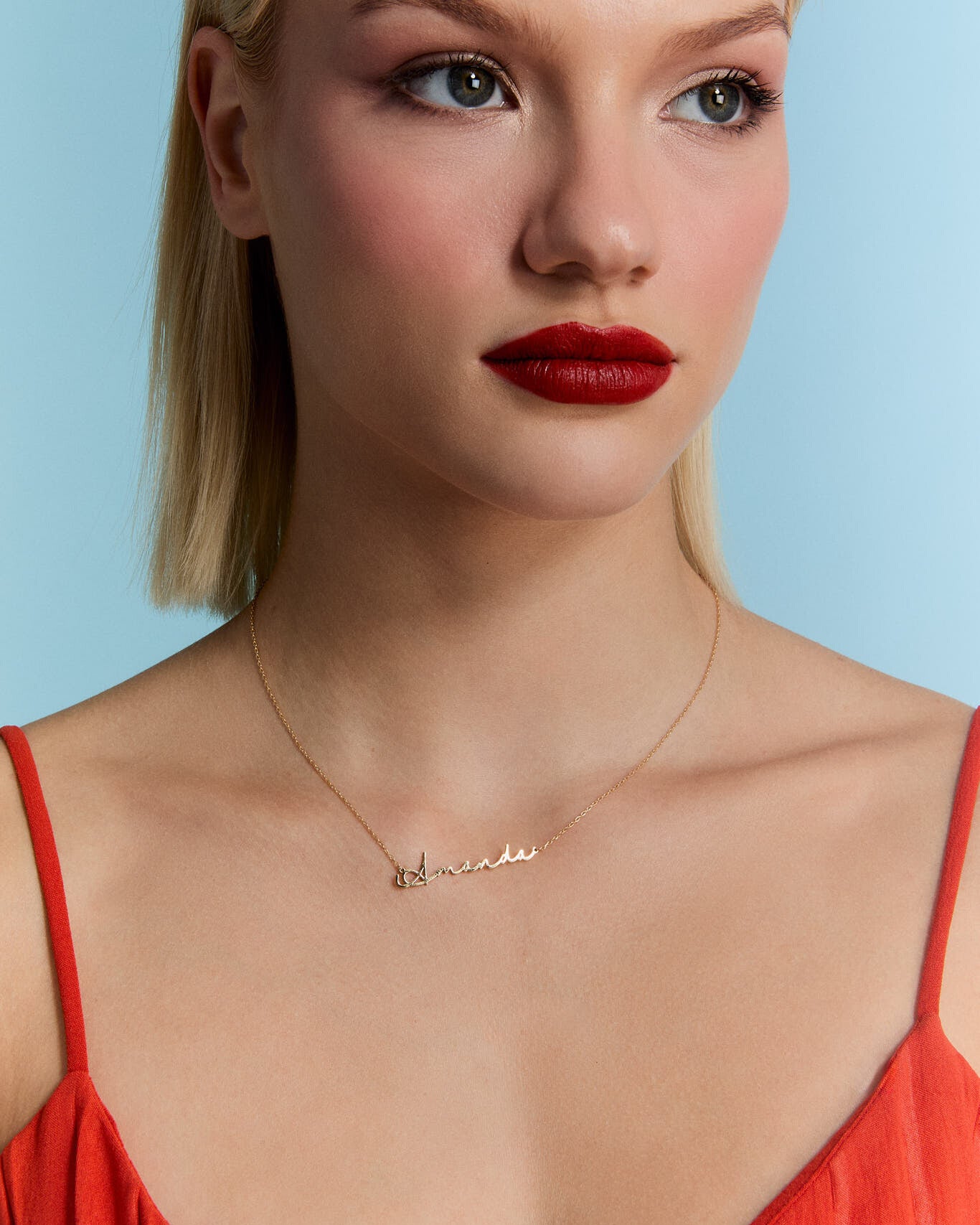 Silver Personalized Signature Style Name Necklace - 18k Gold Vermeil