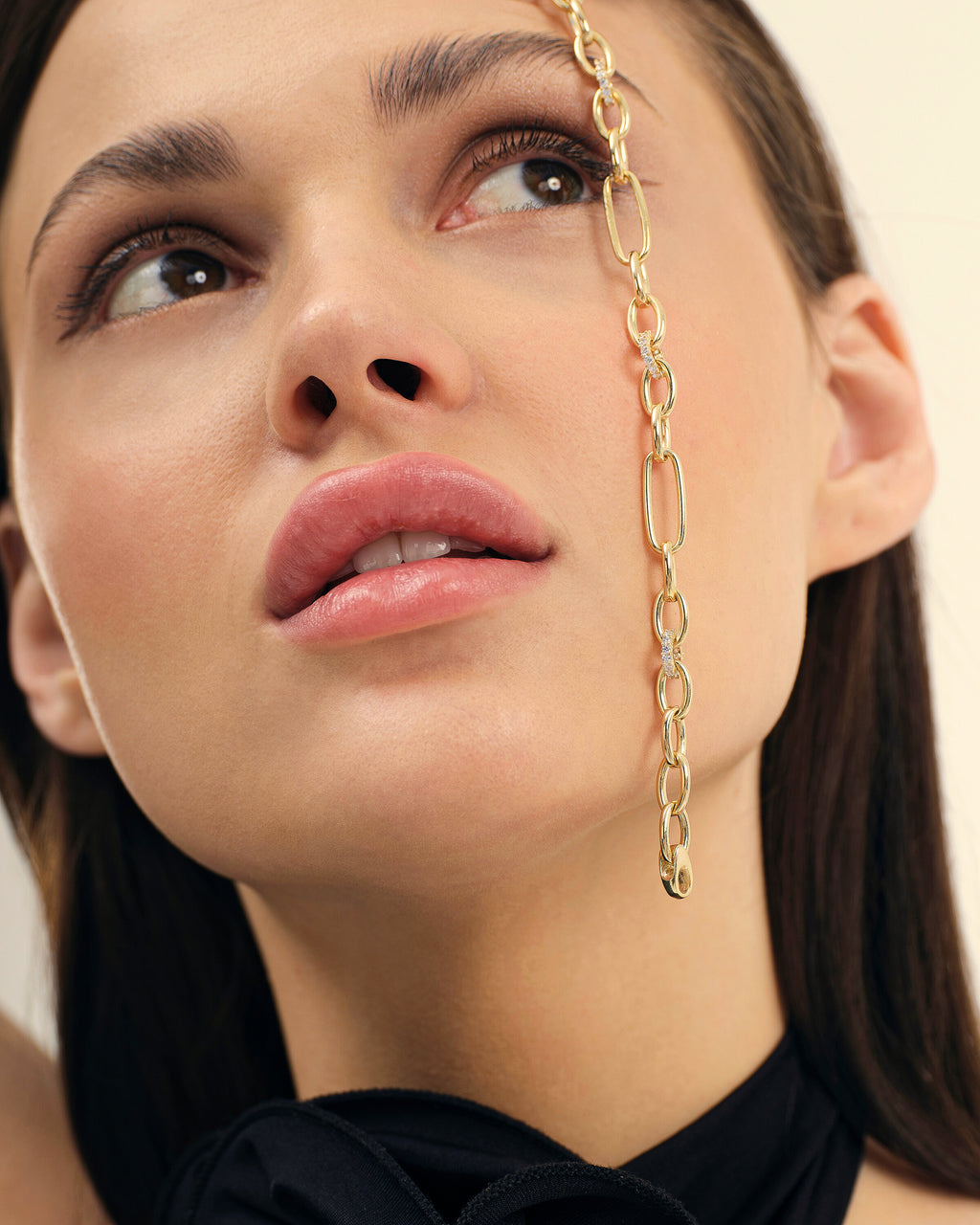 Paperclip Chain Bracelet with Pavé Accents - 18k Gold Vermeil