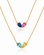Colorful Pear Duo Gemstone Necklace