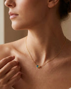 Colorful Pear Duo Gemstone Necklace