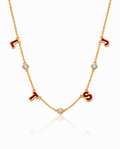 Custom Enamel Initial & Diamond Station Necklace