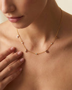 Custom Enamel Initial & Diamond Station Necklace