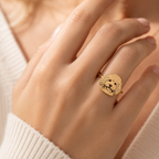 Custom Engraved Pet Photo Ring - Personalized Gold Jewelry