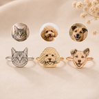Custom Engraved Pet Photo Ring - Personalized Gold Jewelry