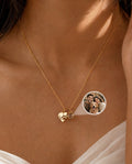 Custom Paw Print Photo Projection Heart Necklace
