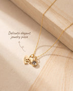 Custom Paw Print Photo Projection Heart Necklace