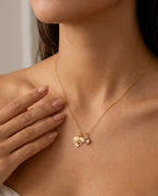 Custom Paw Print Photo Projection Heart Necklace