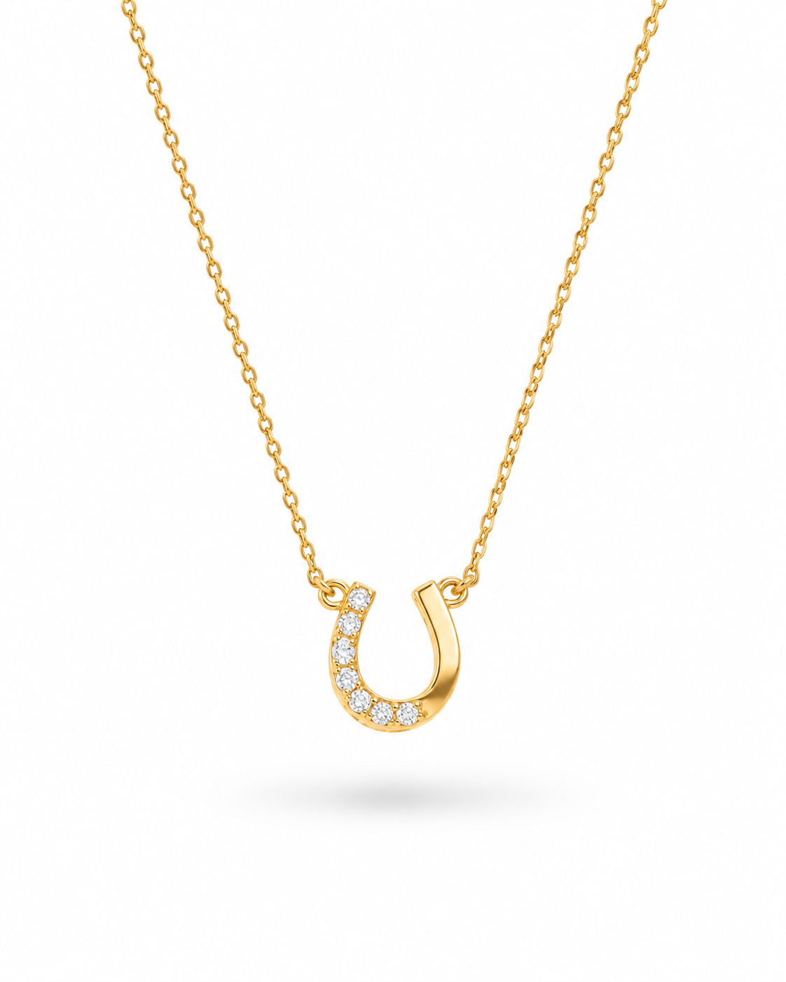 CZ Horseshoe Pendant Necklace - Lucy Jewelry