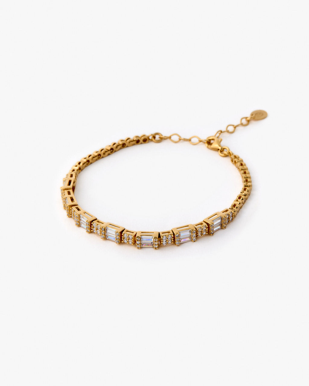Baguette Tennis Bracelet Cubic Zirconia Tennis Bracelet - 18k Gold Vermeil