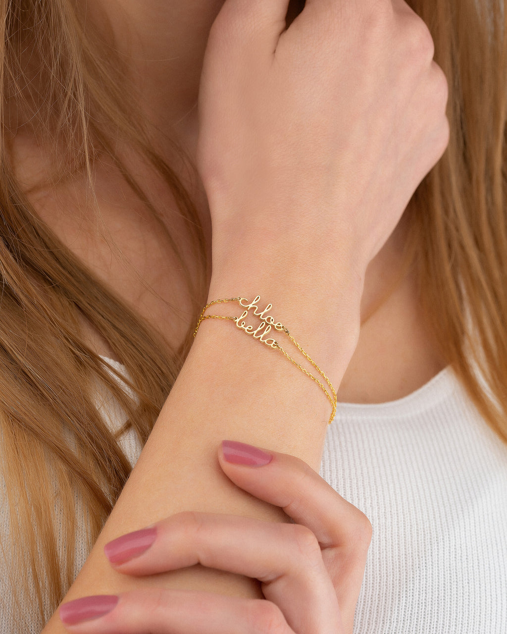 Personalized Name Bracelet, Custom Gold Name Jewelry - 925k Sterling Silver