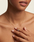 Dainty Diamond Evil Eye Necklace in 14k Gold