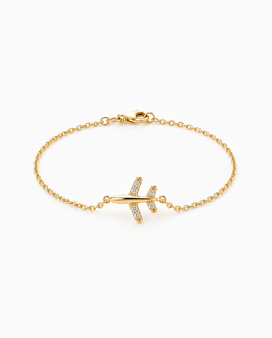 Dainty Gold Airplane Bracelet | Travel Jewelry