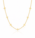 Dainty Gold Cross Station Necklace | Minimalist Faith Jewelry