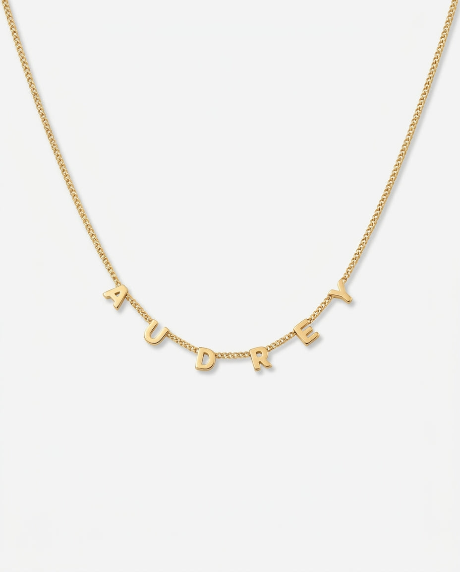 Dainty Gold Custom Name Necklace - Personalized Letter Jewelry