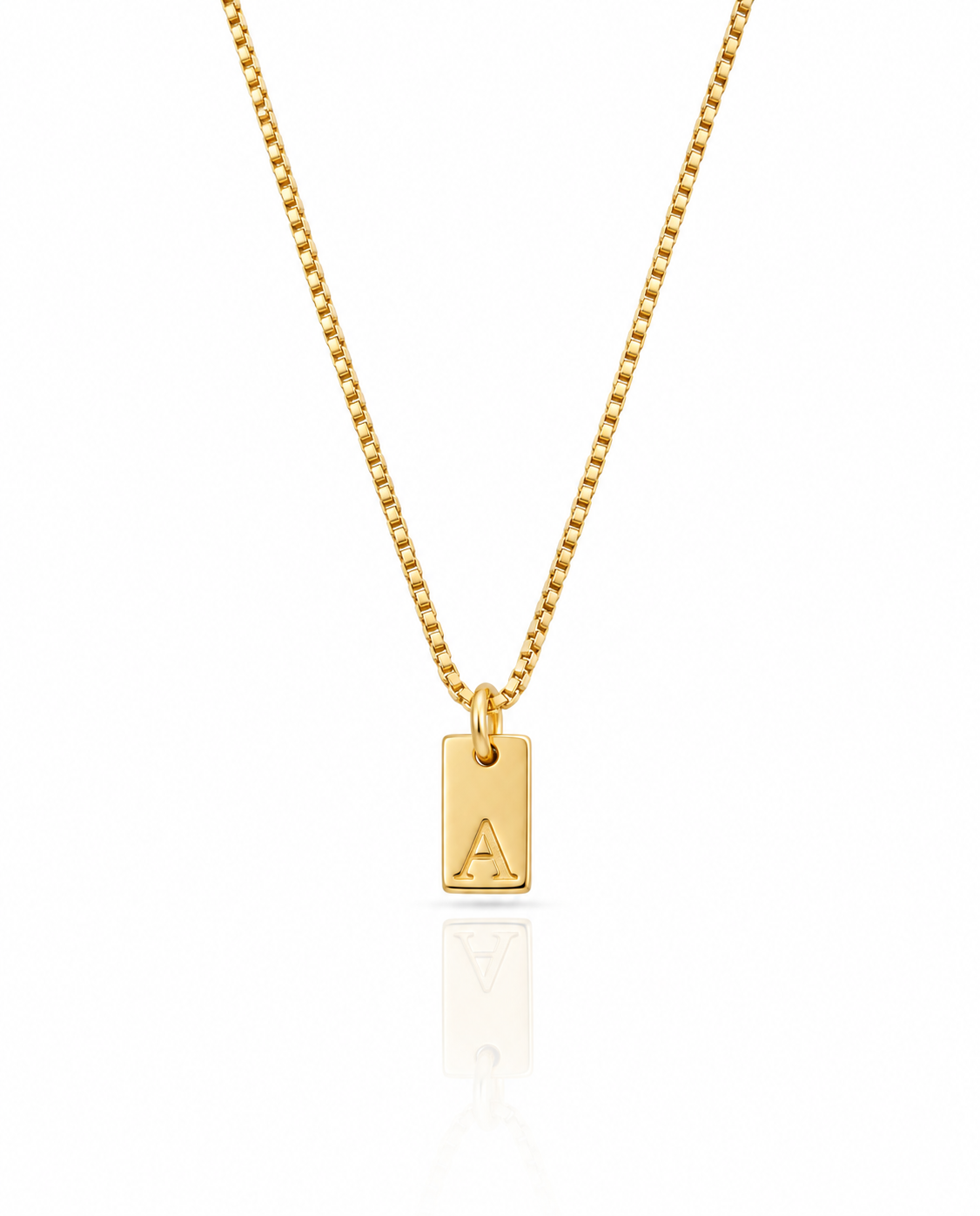 Dainty Gold Initial Tag Necklace | Personalized Jewelry