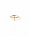 Dainty Pave Diamond Cross Ring in Silver