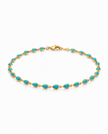 Dainty Turquoise & Gold Marquise Station Necklace