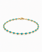 Dainty Turquoise & Gold Marquise Station Necklace
