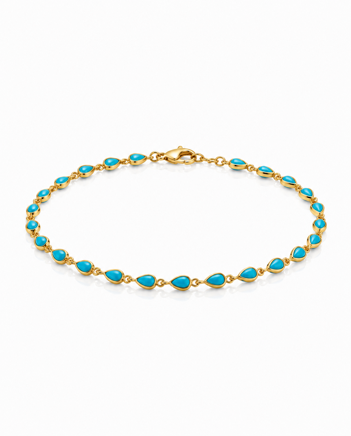 Dainty Turquoise & Gold Marquise Station Necklace