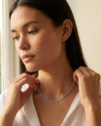 Dainty Turquoise & Gold Marquise Station Necklace