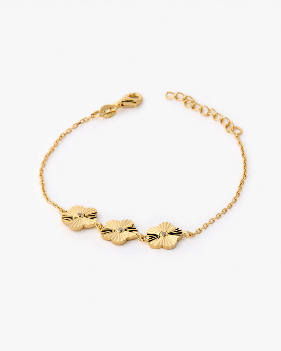 Cubic Zirconia Dainty Flower Bracelet - 925k Sterling Silver