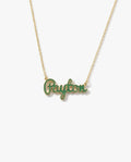 Custom Enamel Name Necklace - Personalized Gold Cursive Jewelry