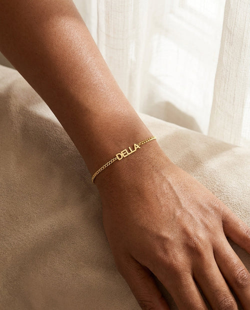 Personalized Name Bracelet - Custom Dainty Gold Jewelry