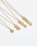 Vertical Gold Birth Flower Necklace | Personalized Floral Charm