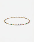 Vibrant Rainbow Gemstone Bezel Set Station Necklace