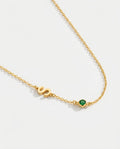Personalized Initial & Birthstone Gold Necklace