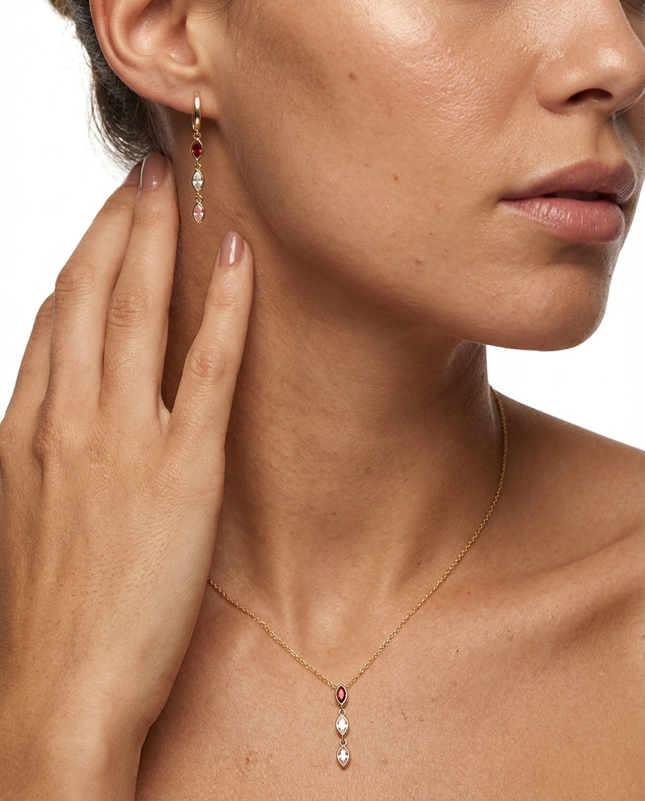 Gold Birthstone Dangle Gold Earring