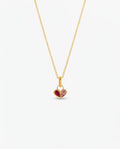 Duo Heart Gemstone Necklace in Gold - Birthstone Necklace