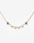 Rose Gold MAMA Necklace with Custom Heart Birthstones