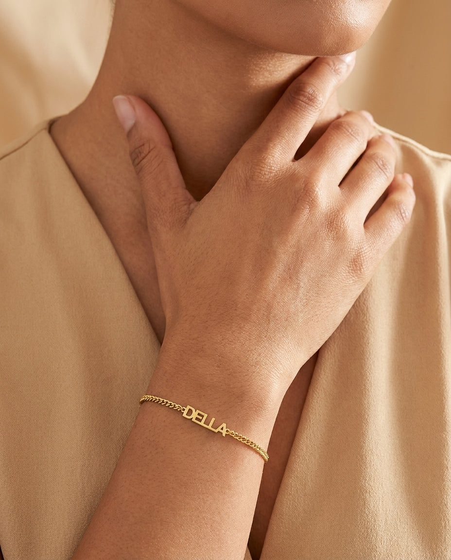 Personalized Name Bracelet - Custom Dainty Gold Jewelry