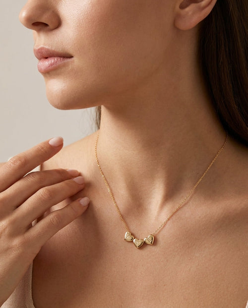 Personalized Initial Heart Necklace - Dainty Gold Necklace