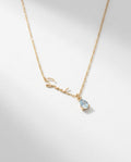 Personalized Gold Name Necklace with Birthstone Charm