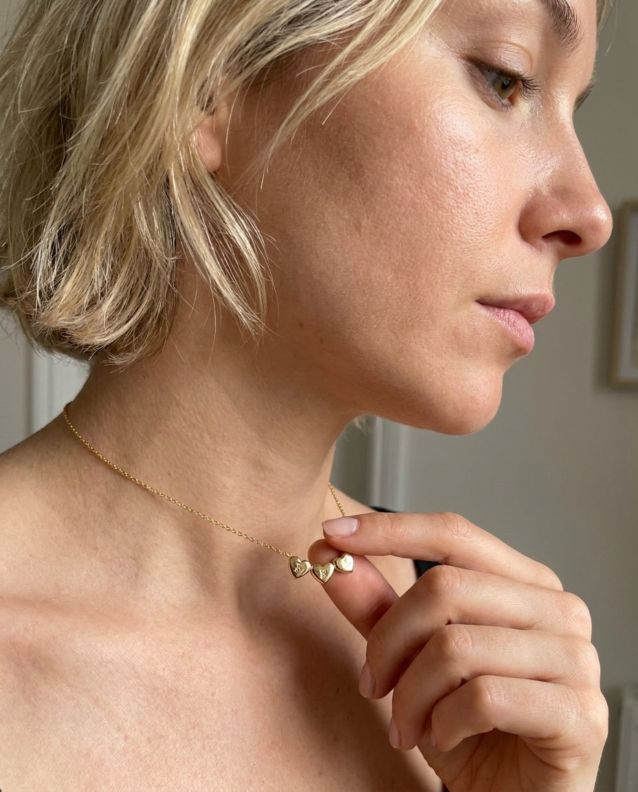 Personalized Initial Heart Necklace - Dainty Gold Jewelry