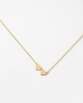 Personalized Double Heart Initial Necklace - Dainty Gold Jewelry