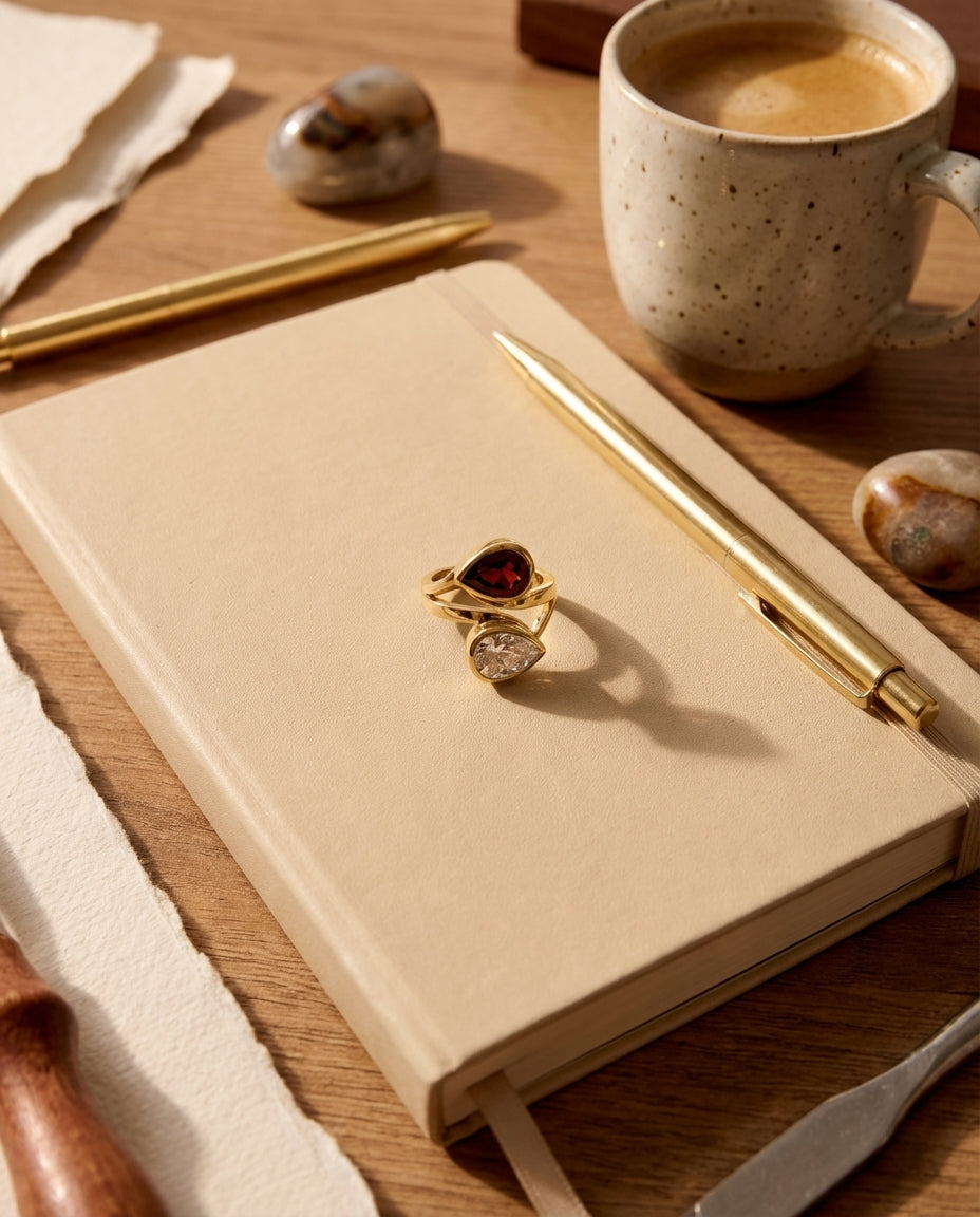 Birthstone Toi et Moi Gold Ring