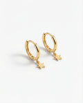 Dainty Star Charm Rose Gold Huggie Hoop Earring