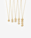 Custom Gold Birth Flower Family Necklace - Gift for Her