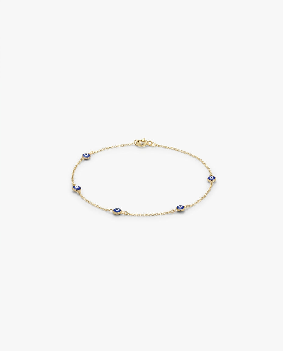 Dainty Evil Eye Bracelet | Gold Plated Protection Chain