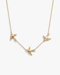Dainty Gold Swallow Flight Necklace - Minimalist Bird Charm Jewelry