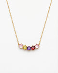 Personalized Gold Family Birthstone Bar Necklace