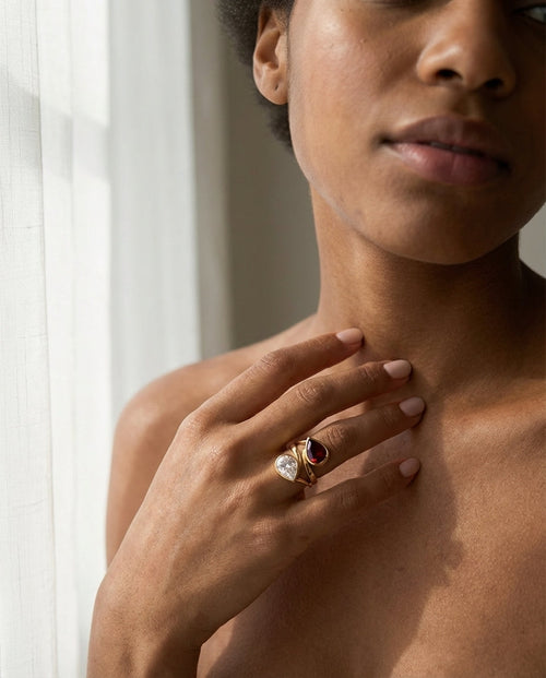 Birthstone Toi et Moi Gold Ring