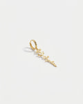Personalized Birth Flower Name Earring - Custom Gold Jewelry