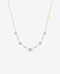 Celestial Turquoise Star & Mosanite Gold Necklace