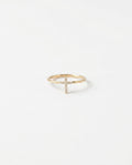 Dainty Pave Diamond Cross Ring in Silver