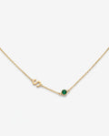 Personalized Initial & Birthstone Gold Necklace - Dainty Jewelry