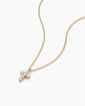 Dainty Gold Cross Necklace with Sparkling CZ Stones